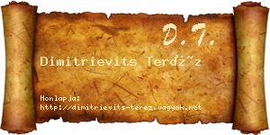 Dimitrievits Teréz névjegykártya