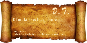 Dimitrievits Teréz névjegykártya