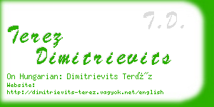 terez dimitrievits business card